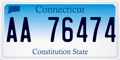 CT license plate AA76474