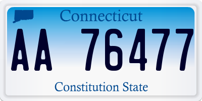 CT license plate AA76477
