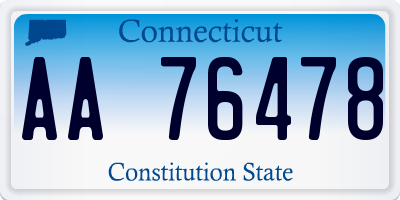 CT license plate AA76478