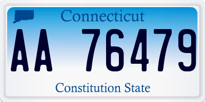 CT license plate AA76479