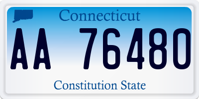 CT license plate AA76480