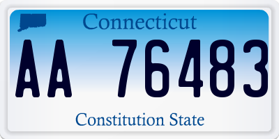 CT license plate AA76483