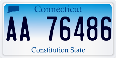 CT license plate AA76486