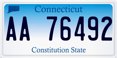 CT license plate AA76492