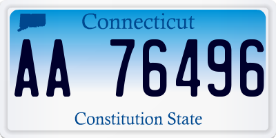 CT license plate AA76496