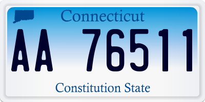 CT license plate AA76511