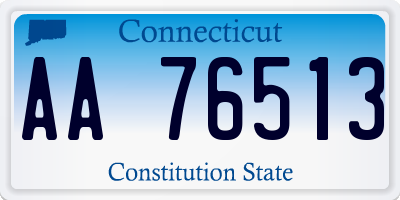 CT license plate AA76513