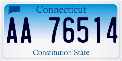 CT license plate AA76514