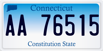 CT license plate AA76515