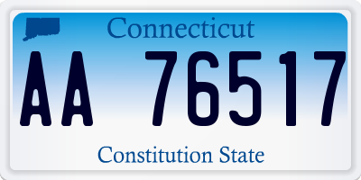 CT license plate AA76517