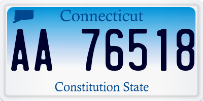 CT license plate AA76518