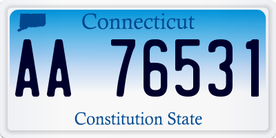 CT license plate AA76531