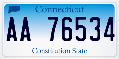 CT license plate AA76534
