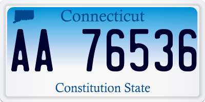 CT license plate AA76536