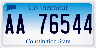 CT license plate AA76544