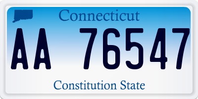 CT license plate AA76547