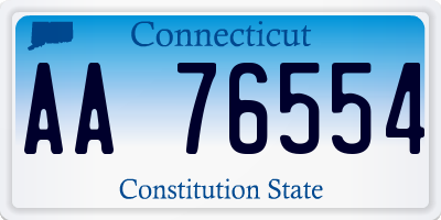 CT license plate AA76554