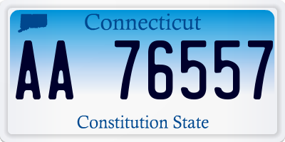 CT license plate AA76557