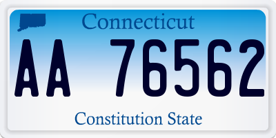 CT license plate AA76562