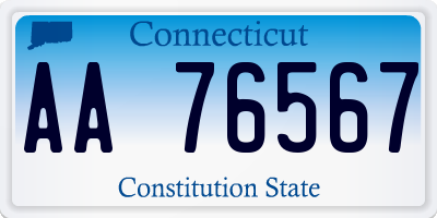 CT license plate AA76567