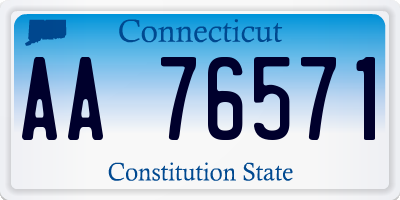 CT license plate AA76571