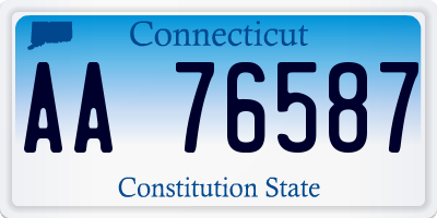 CT license plate AA76587