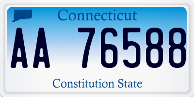 CT license plate AA76588