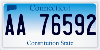 CT license plate AA76592