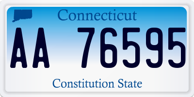 CT license plate AA76595