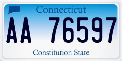 CT license plate AA76597