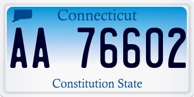 CT license plate AA76602