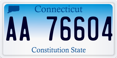 CT license plate AA76604