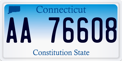 CT license plate AA76608