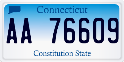 CT license plate AA76609