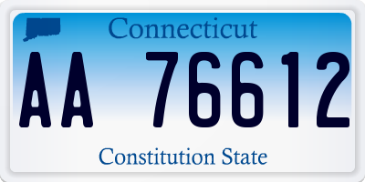 CT license plate AA76612