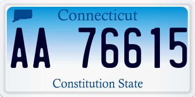 CT license plate AA76615