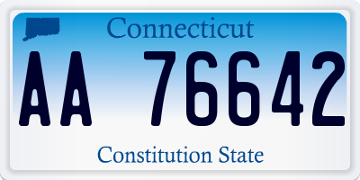 CT license plate AA76642