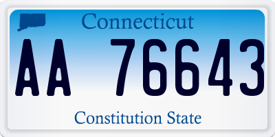 CT license plate AA76643