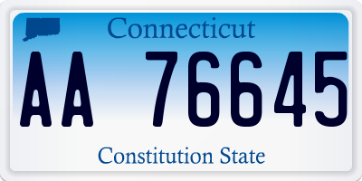 CT license plate AA76645