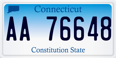 CT license plate AA76648