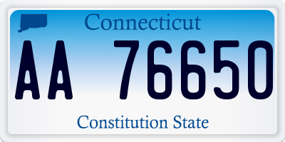 CT license plate AA76650