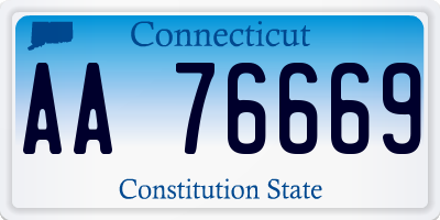 CT license plate AA76669