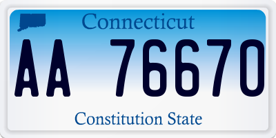 CT license plate AA76670