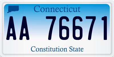 CT license plate AA76671