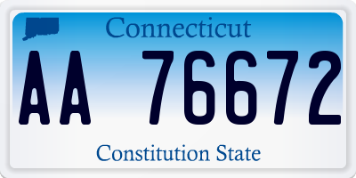 CT license plate AA76672
