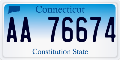 CT license plate AA76674