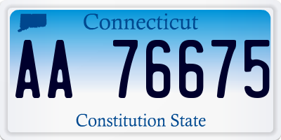 CT license plate AA76675