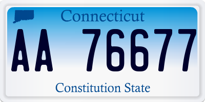 CT license plate AA76677