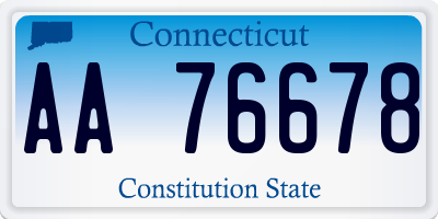 CT license plate AA76678