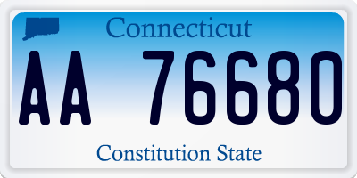 CT license plate AA76680
